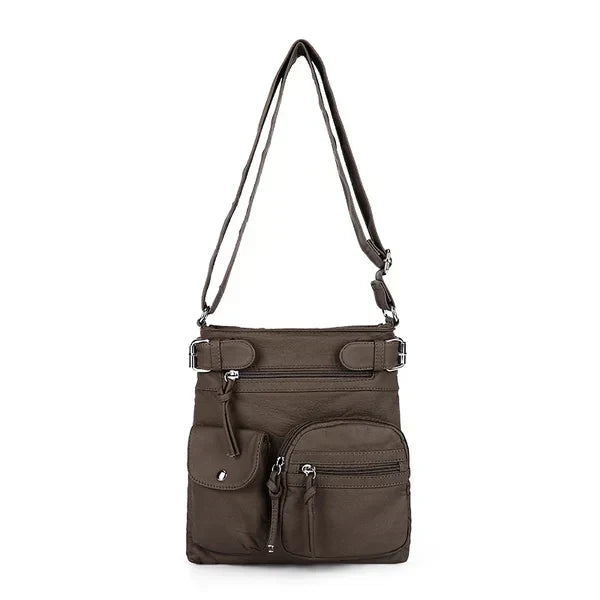 Aria™ – Soft Leather Shoulder Bag with Multiple Pockets