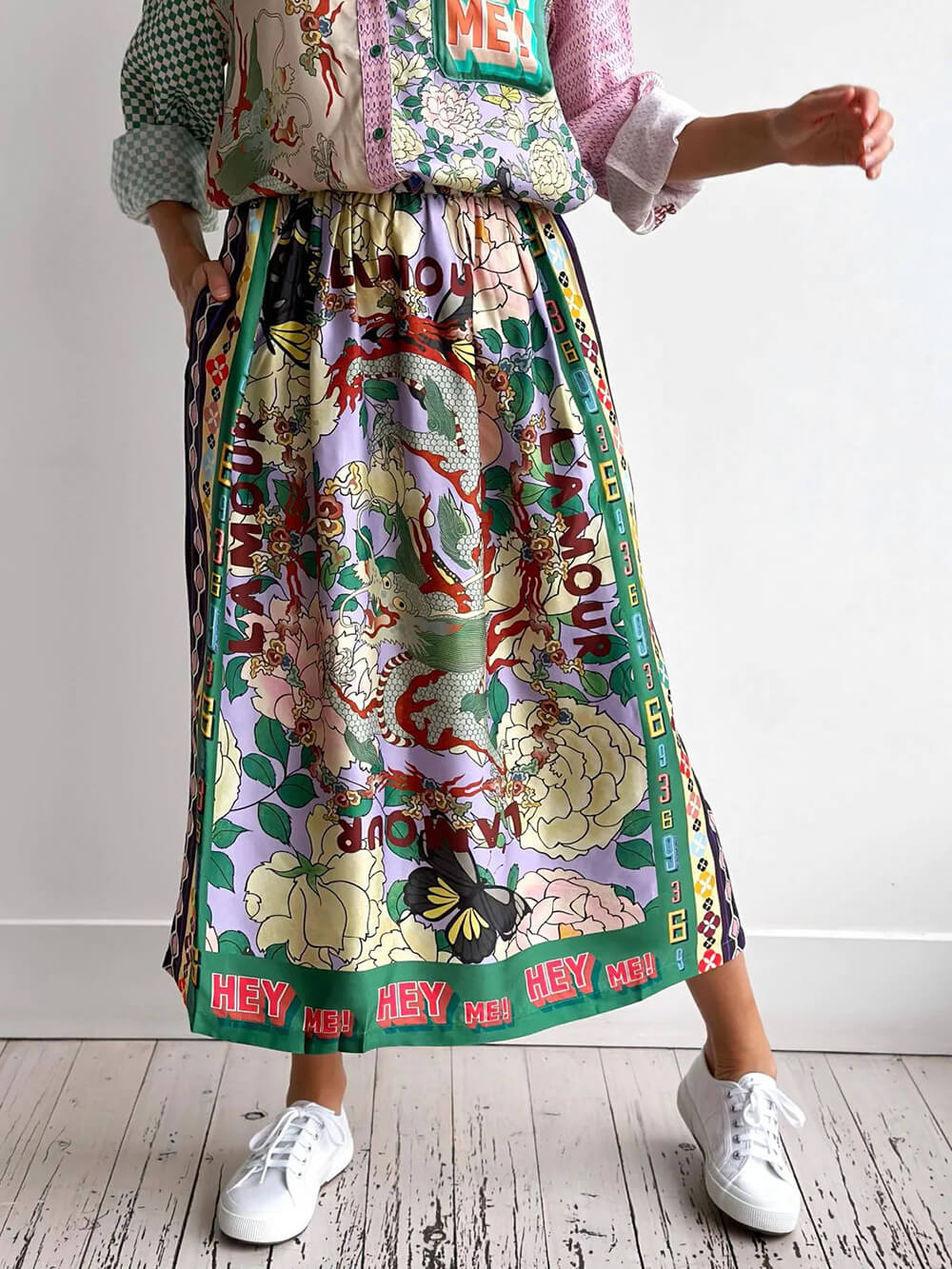 Maya™ - Ethnic Graffiti Print Skirt