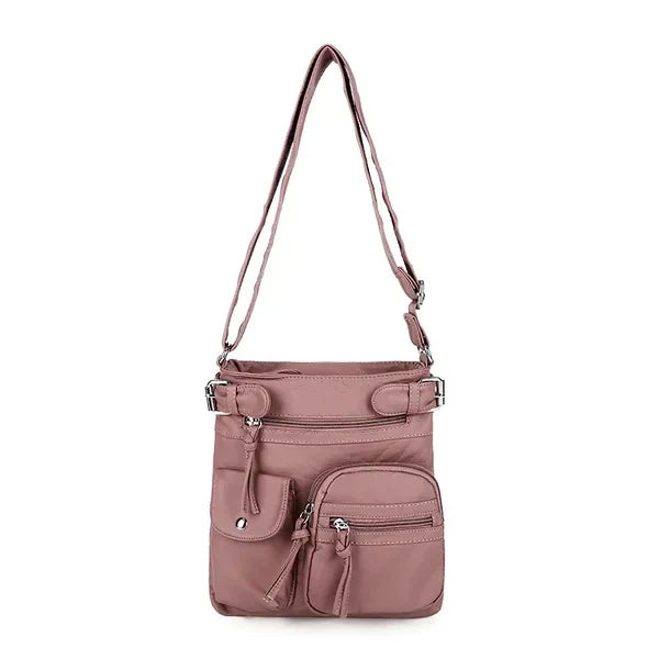 Aria™ – Soft Leather Shoulder Bag with Multiple Pockets