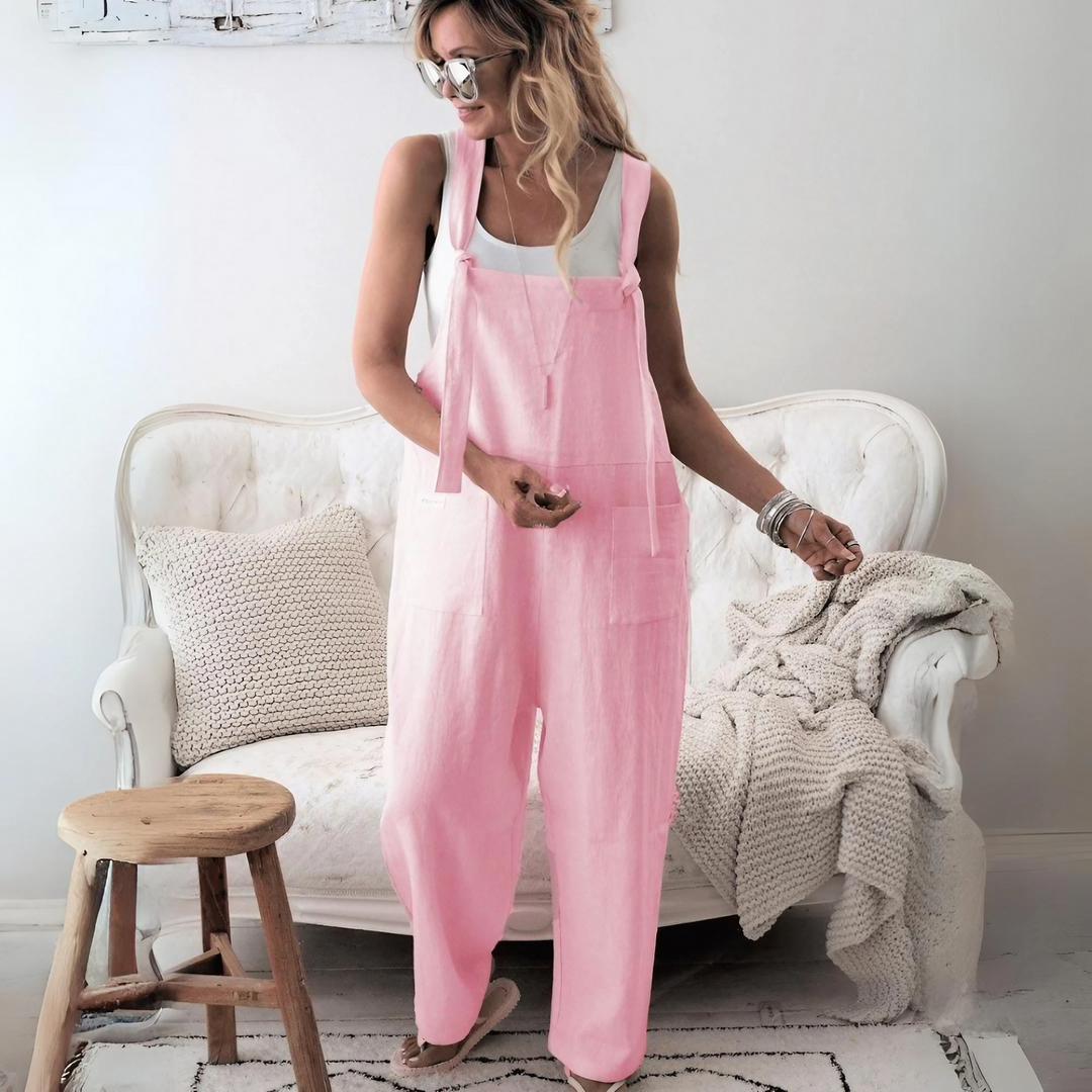 Scarlett - Casual Loose Solid Pockets Jumpsuit