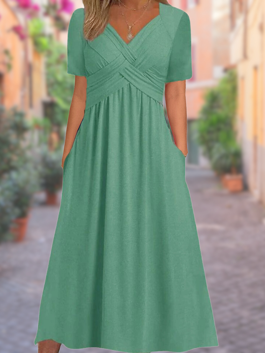 Audry - Comfortable V-Neck Dress