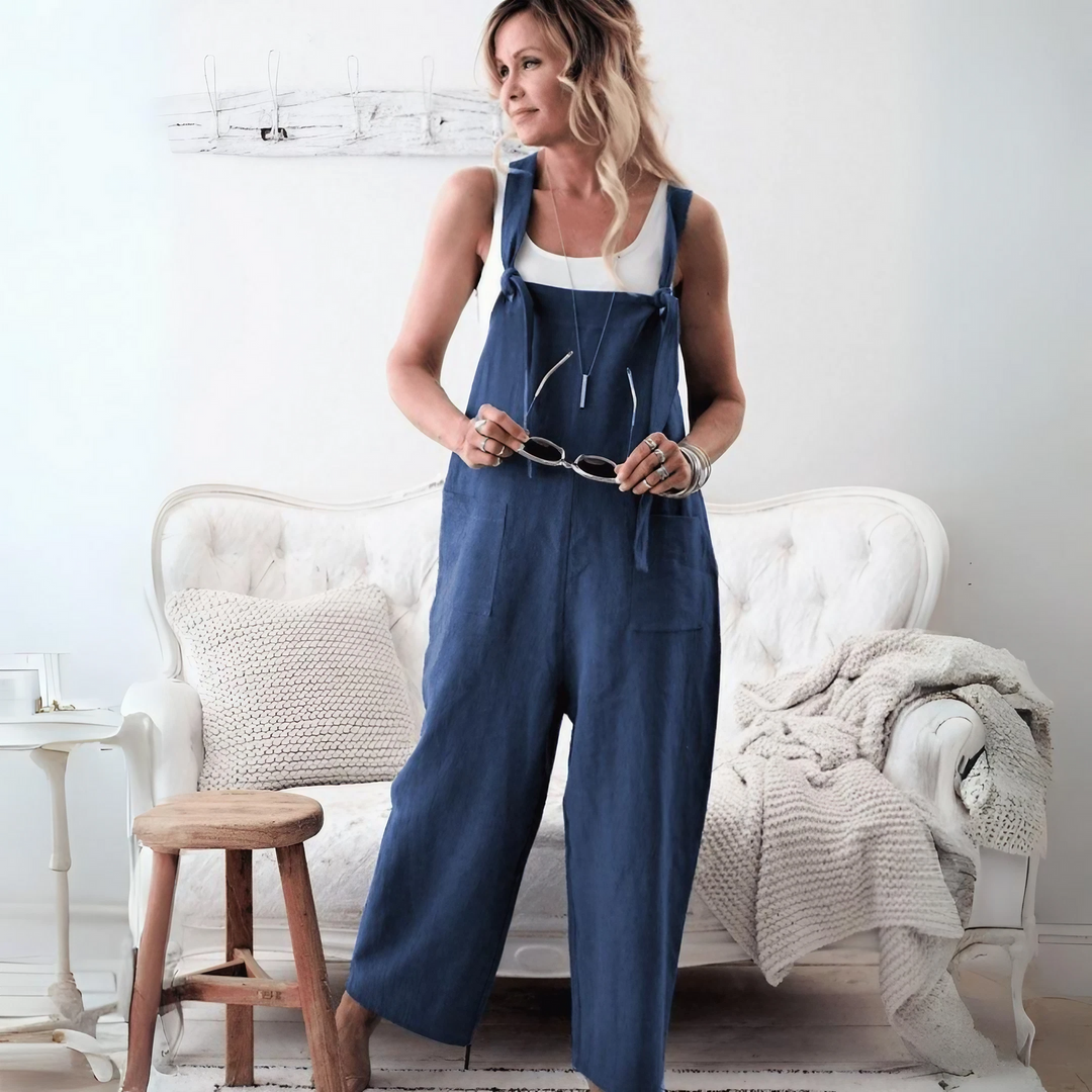 Scarlett - Casual Loose Solid Pockets Jumpsuit