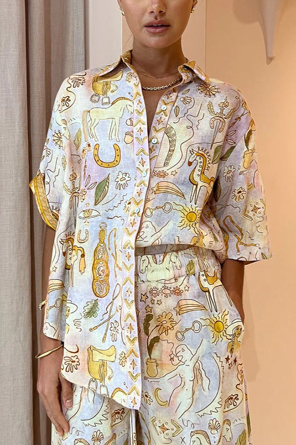 Faye™ - Sunshine Mythology Button-Down Blouse