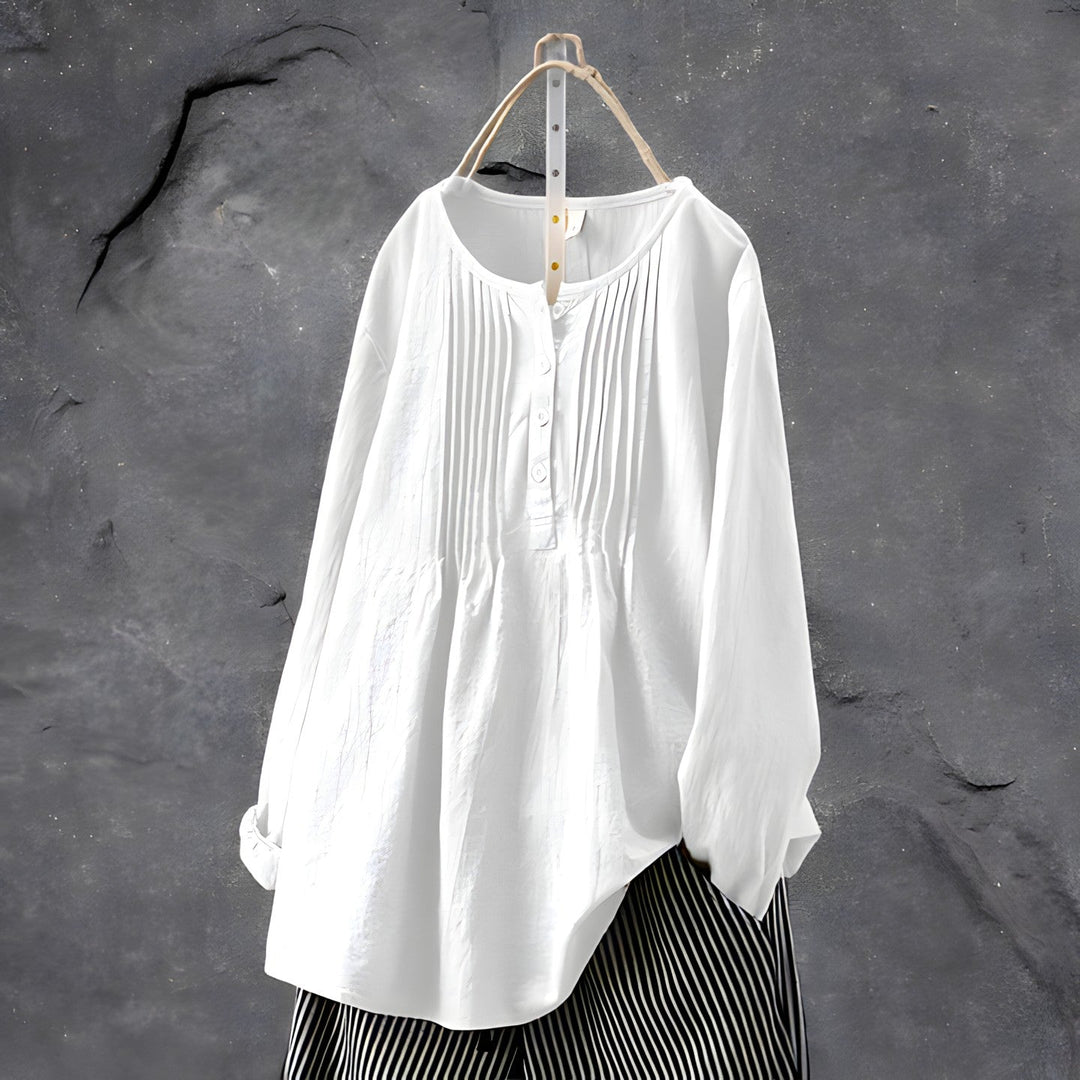 Katinka™ | Stylish Pleated Button-Down Tunic