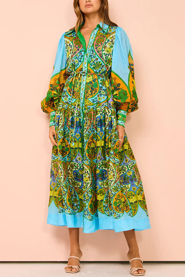 Skye™ - Butterfly Print Belted Midi Dress