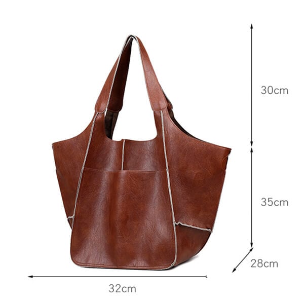 Carla™ - New oversized handcrafted handbag made from vegan leather