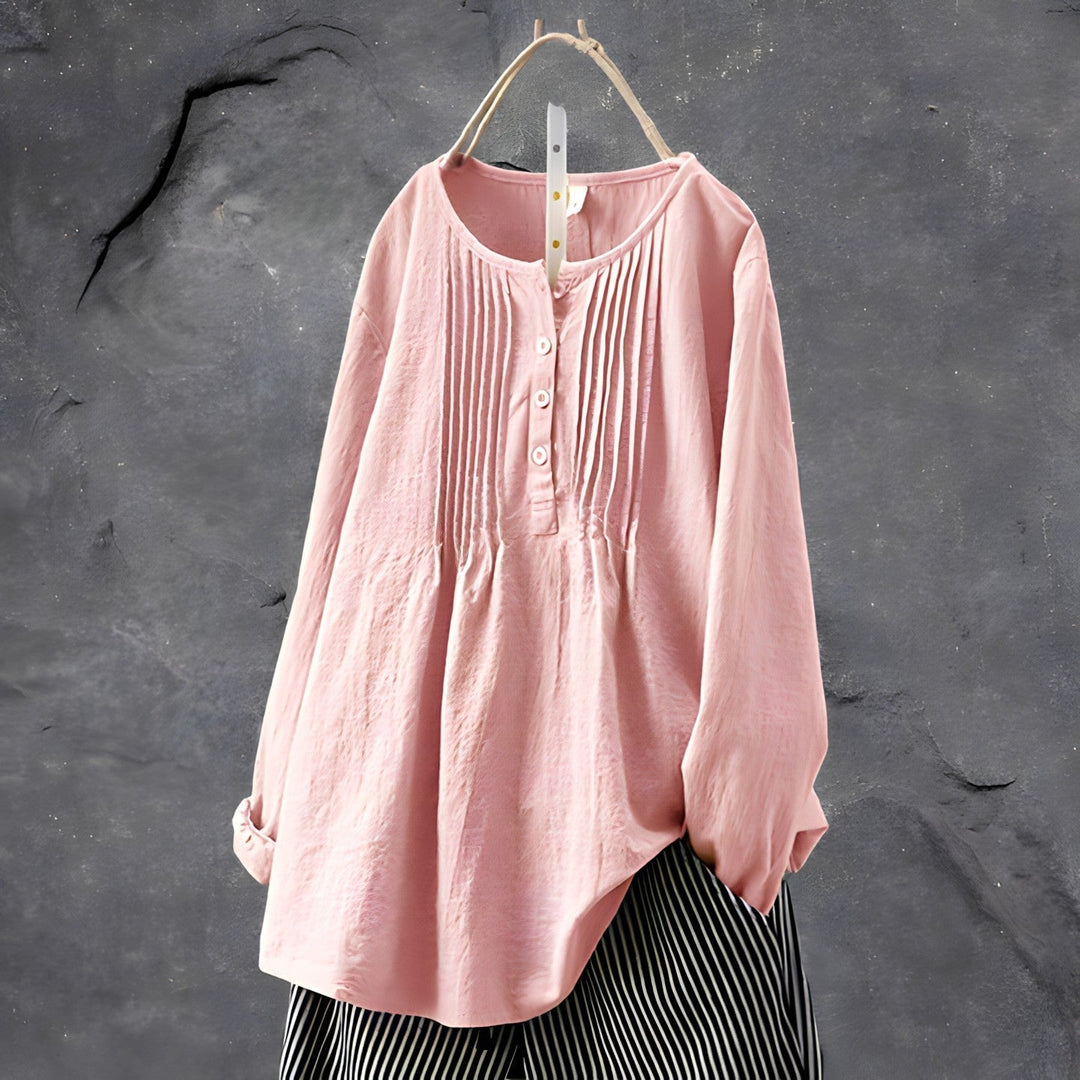 Katinka™ | Stylish Pleated Button-Down Tunic