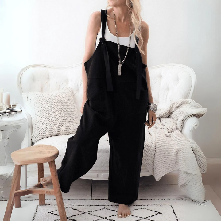 Scarlett - Casual Loose Solid Pockets Jumpsuit