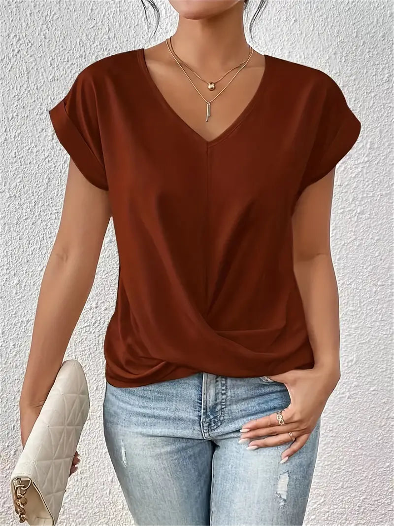 VOGUE™ - The Perfect V-Neck Top for Women