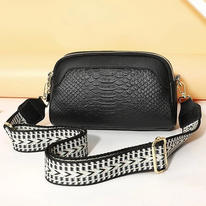 Luxe™ - Leather Shoulder Bag with Alligator Pattern