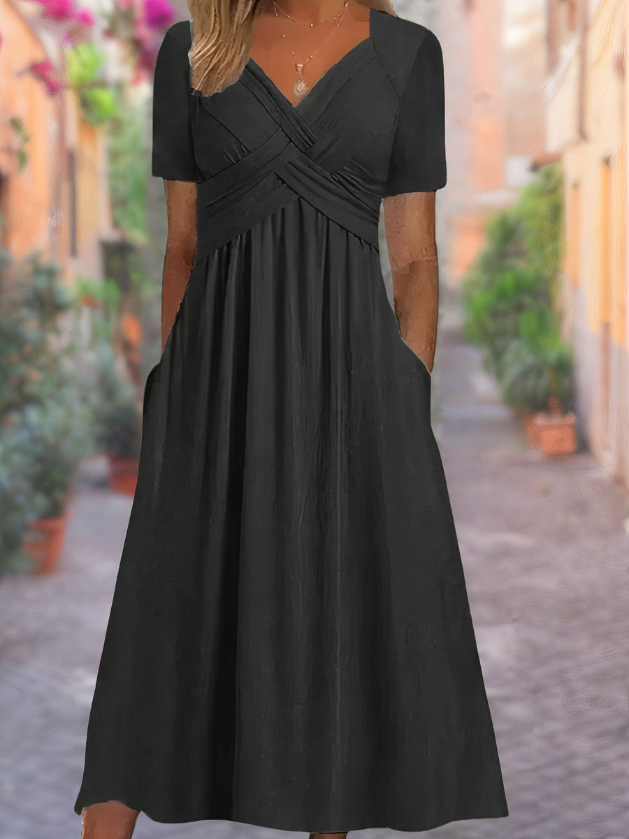 Audry - Comfortable V-Neck Dress