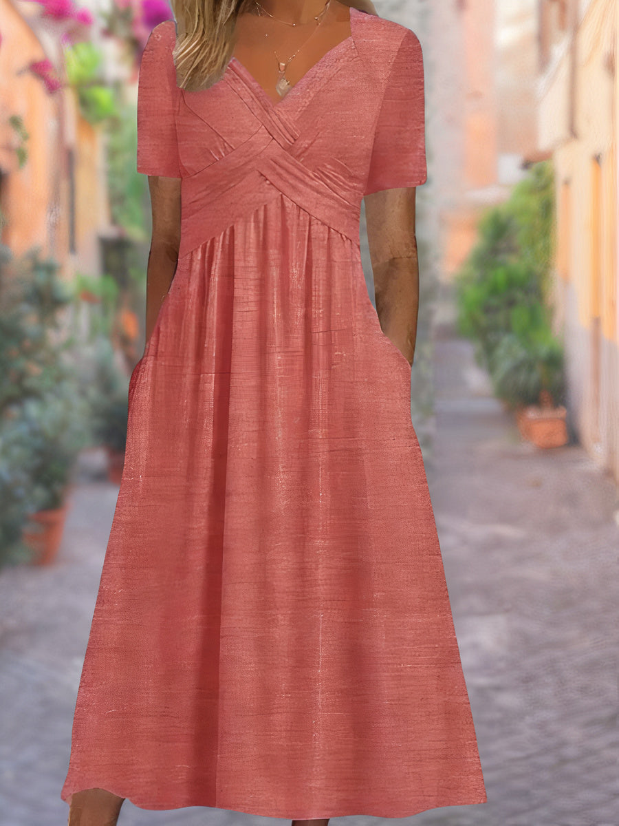 Audry - Comfortable V-Neck Dress