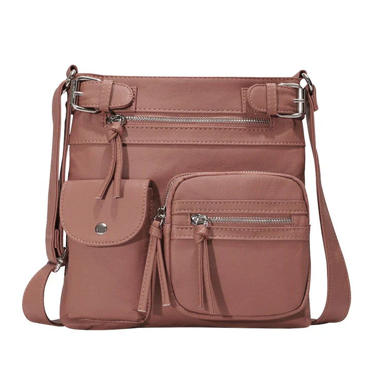 Aria™ – Soft Leather Shoulder Bag with Multiple Pockets