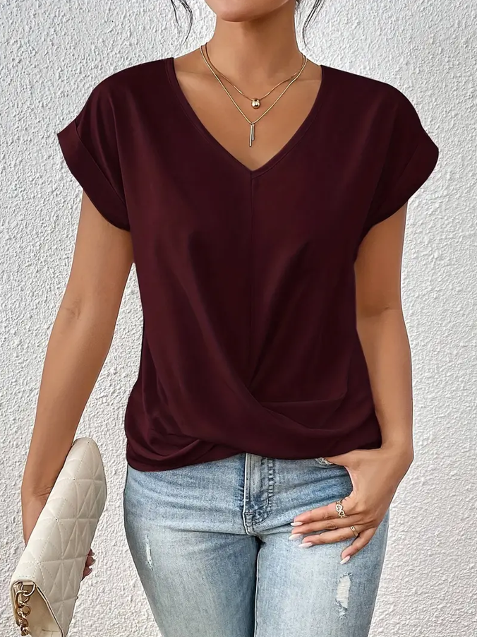 VOGUE™ - The Perfect V-Neck Top for Women