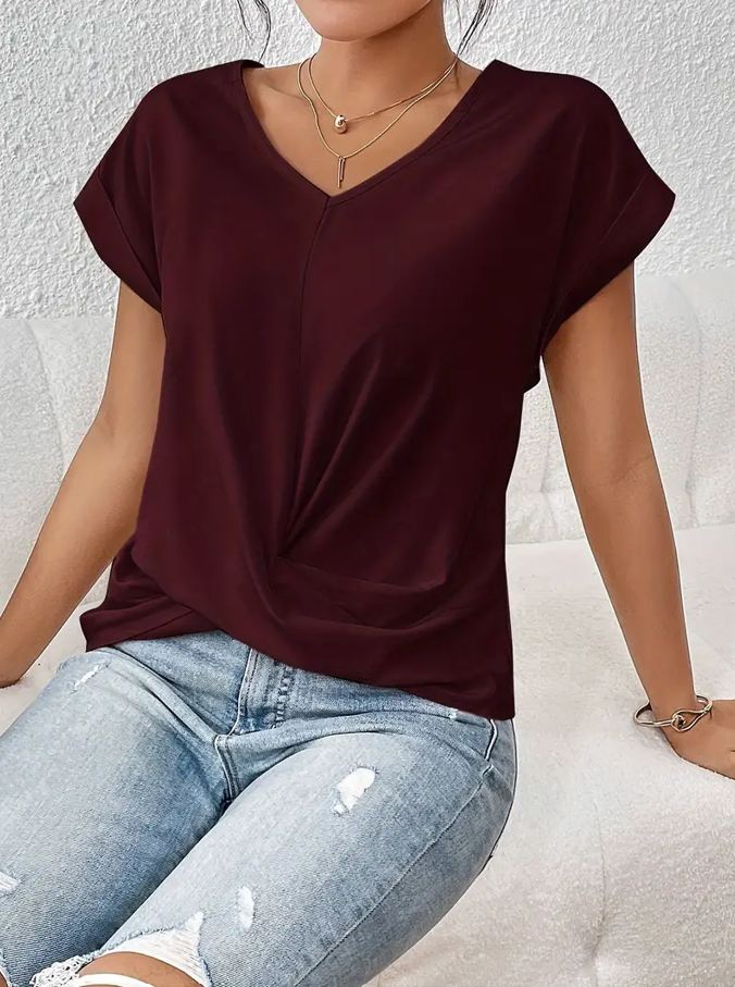 VOGUE™ - The Perfect V-Neck Top for Women