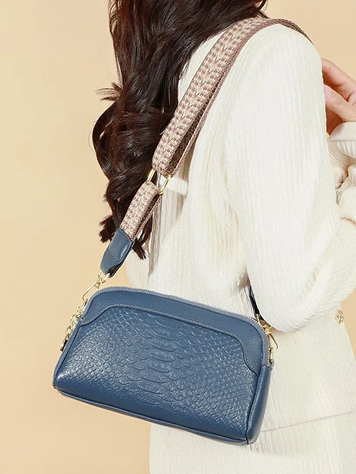 Luxe™ - Leather Shoulder Bag with Alligator Pattern