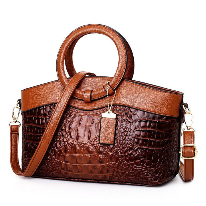 Hanna™ - Stylish Crocodile Leather Bag with Handcrafted Details