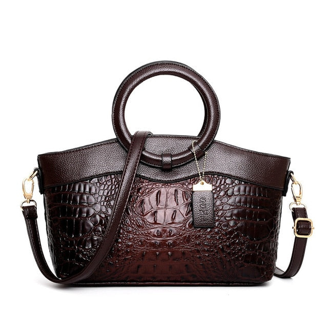 Hanna™ - Stylish Crocodile Leather Bag with Handcrafted Details