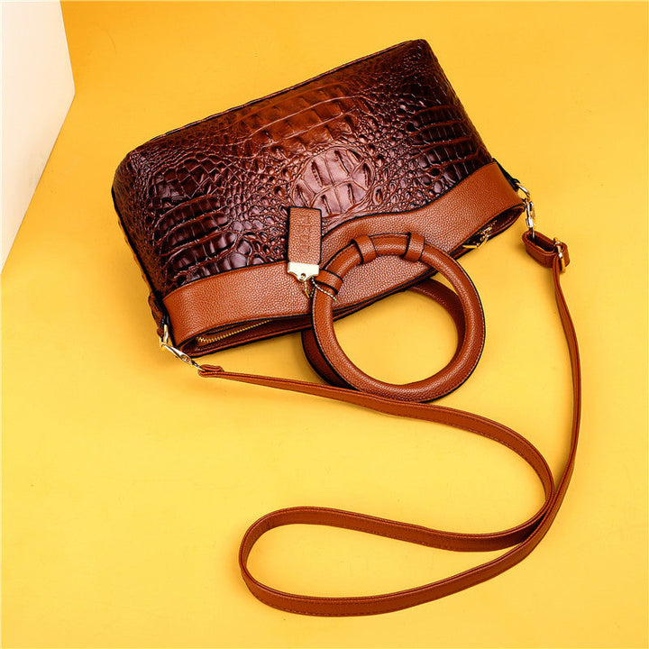 Hanna™ - Stylish Crocodile Leather Bag with Handcrafted Details